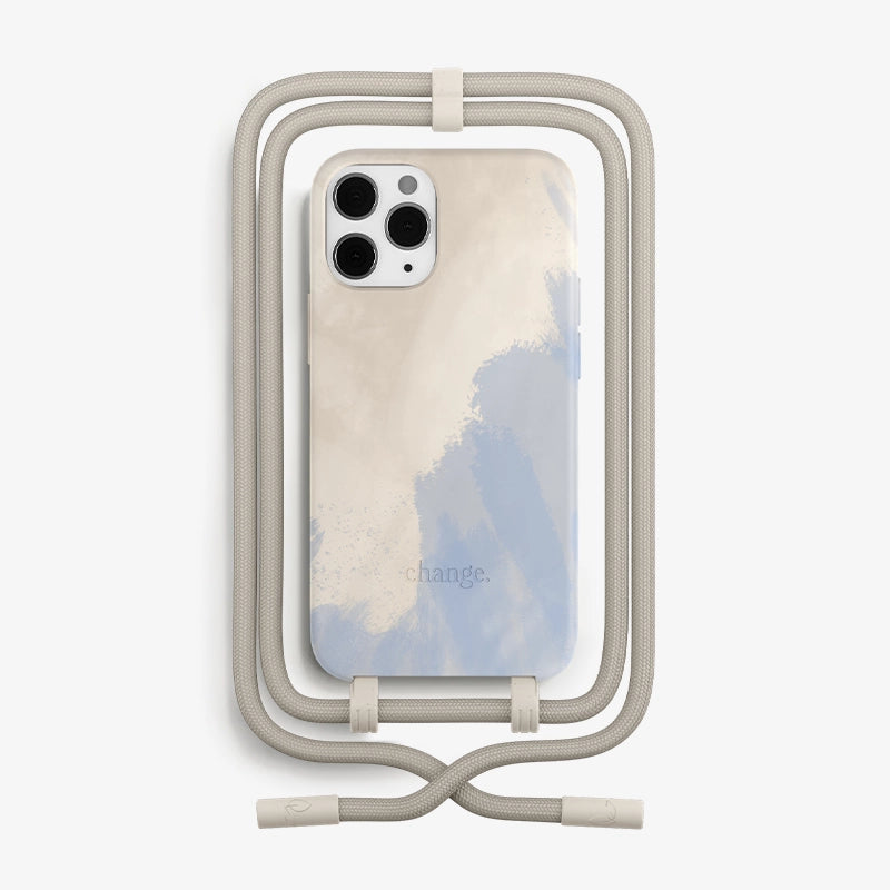 IPhone 12 Pro Crossbody Case Detachable Beige Blue