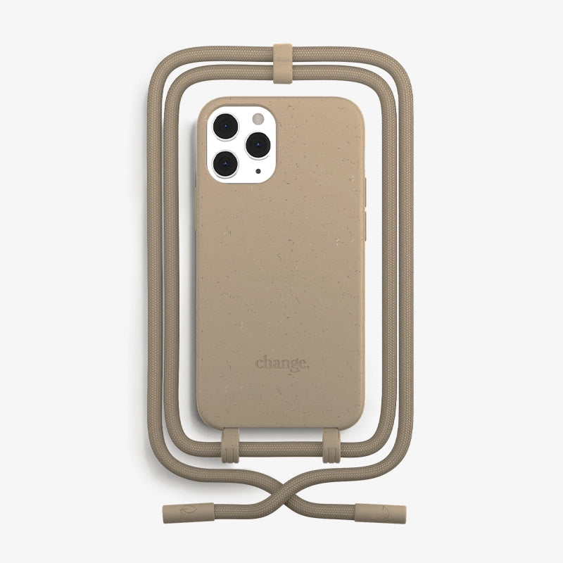 IPhone 12/ 12 Pro necklace case removable Brown