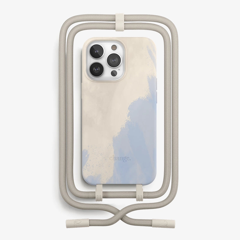 IPhone 13 Pro Crossbody Case Detachable Beige Blue