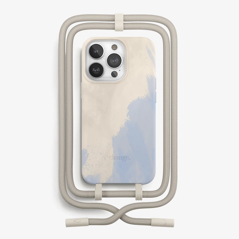 IPhone 14 Pro Max Crossbody Case Detachable Beige Blue