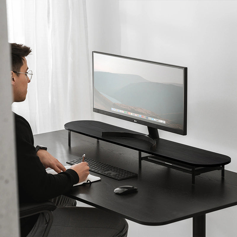 Monitor riser for 2 monitors with Black Series shelf