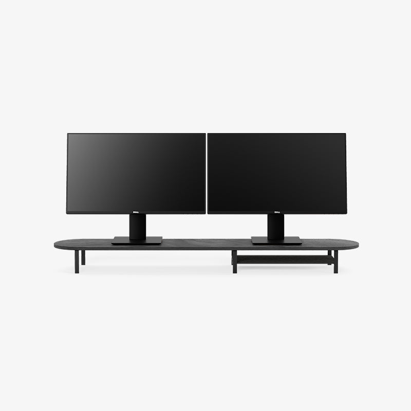 Monitor riser for 2 monitors with Black Series shelf