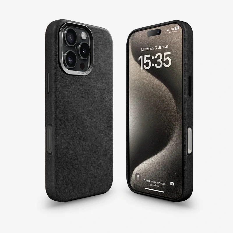 iPhone 16 Pro Magsafe Case Leather Black