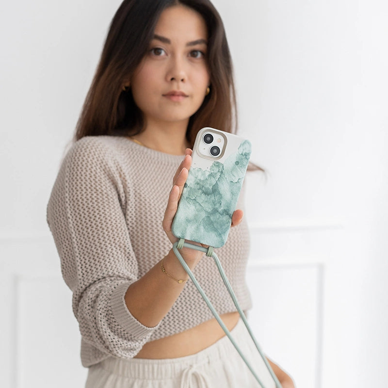 Crossbody Case iPhone 12 / 12 Pro Aqua Green