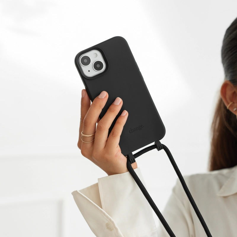 IPhone 15 Plus Crossbody Case Detachable Black