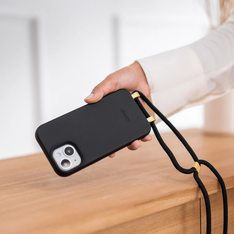 IPhone 15 Plus Crossbody Case Detachable Black