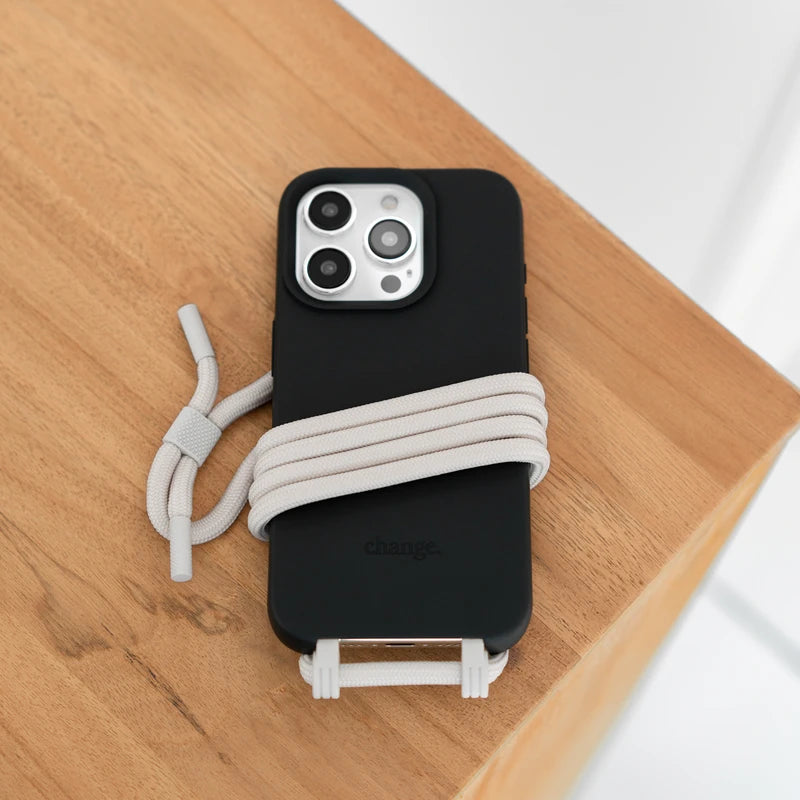 IPhone 15 Plus Crossbody Case Detachable Black