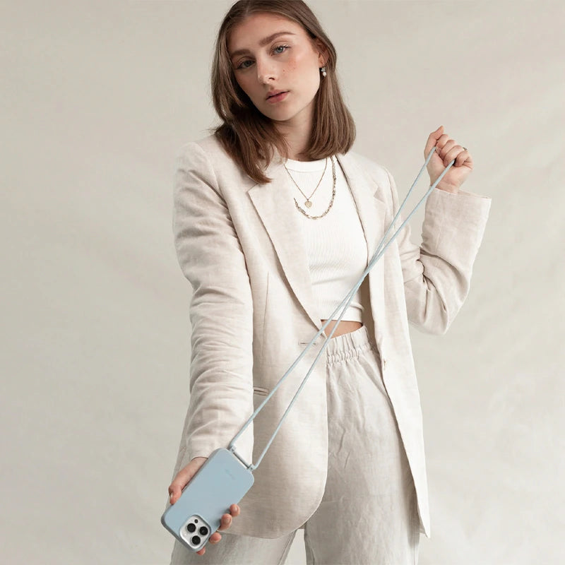 Iphone 13 Mini Crossbody Case Detachable Pastel Blue