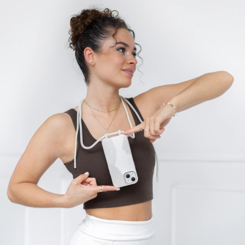 Crossbody Case iPhone 15 Dove White