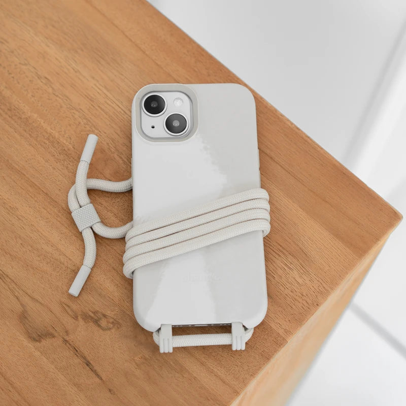 iPhone 15 Pro Crossbody Case Detachable Dove White
