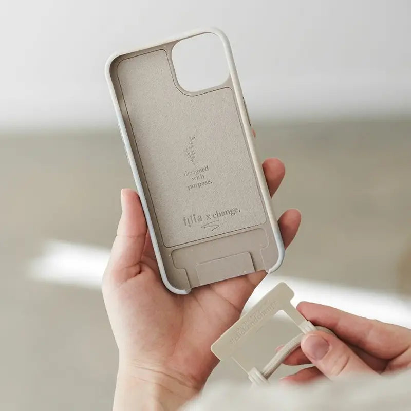 IPhone 13 Pro Crossbody Case Detachable Beige Blue