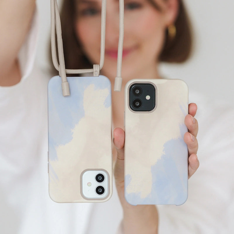 IPhone 13 Pro Crossbody Case Detachable Beige Blue
