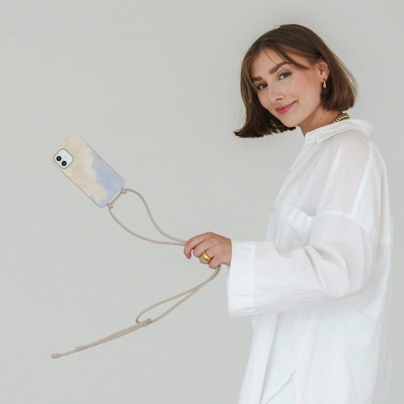 Necklace Chains Beige Blue