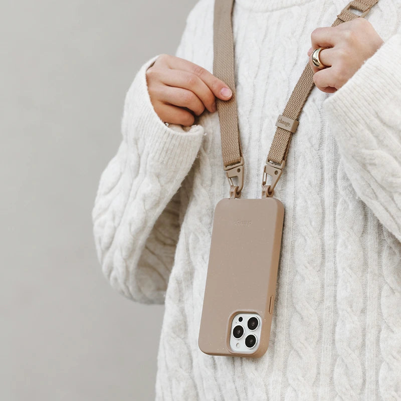 iPhone 13 Pro Crossbody Case Detachable Taupe