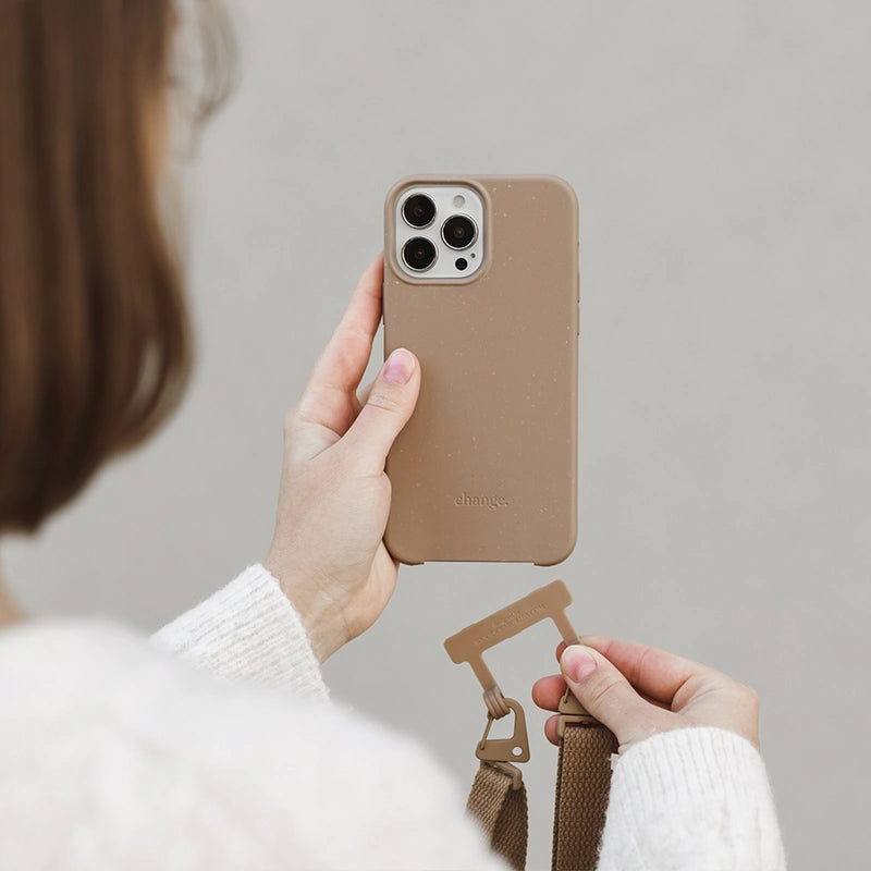 IPhone 14 Crossbody Case Detachable Taupe