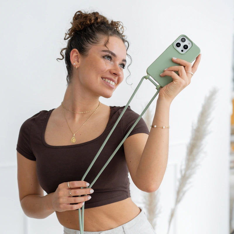 iPhone 15 Pro Crossbody Case Detachable Jade Green