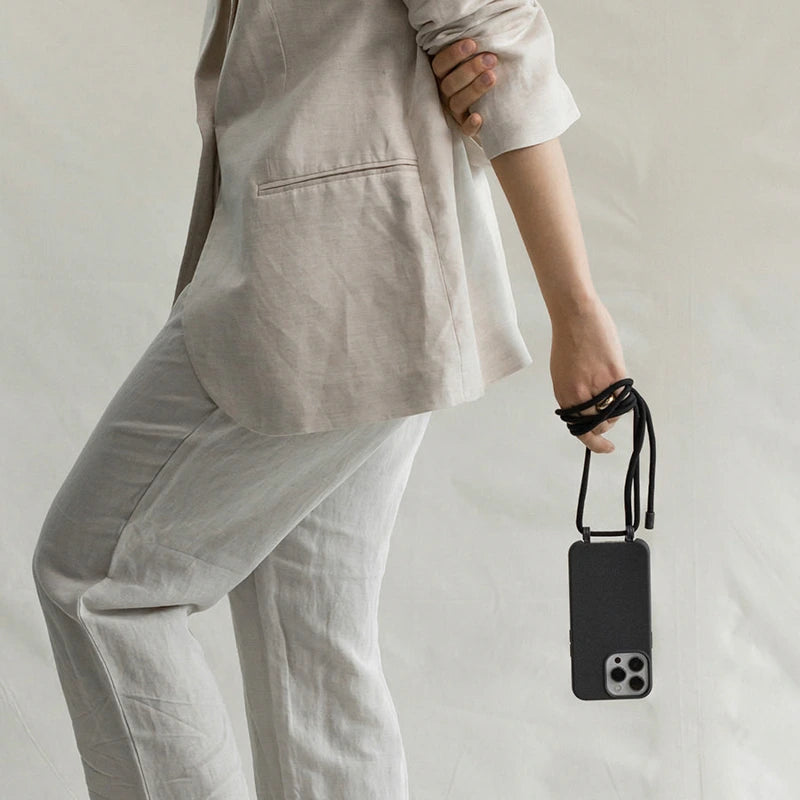 IPhone 14 Crossbody Case Detachable Black