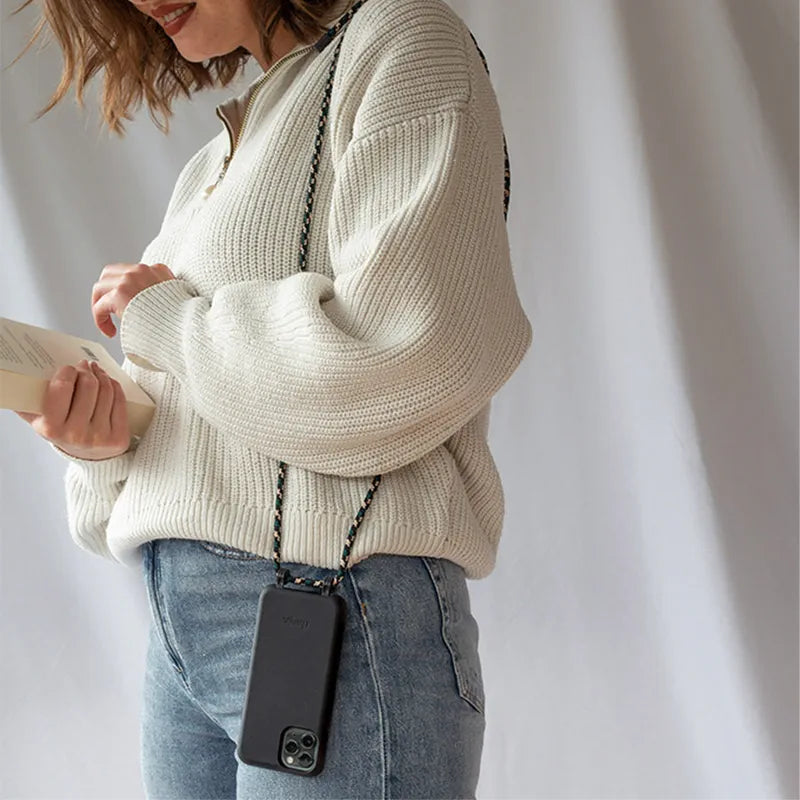 IPhone 14 Crossbody Case Detachable Black