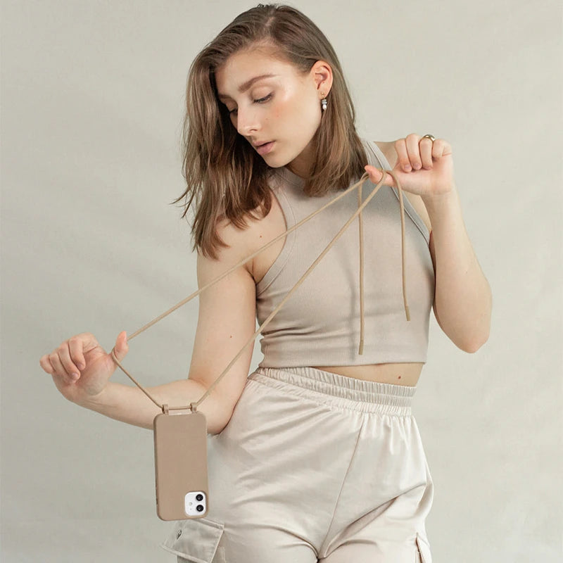 Iphone 13 Mini Crossbody Case Detachable Brown