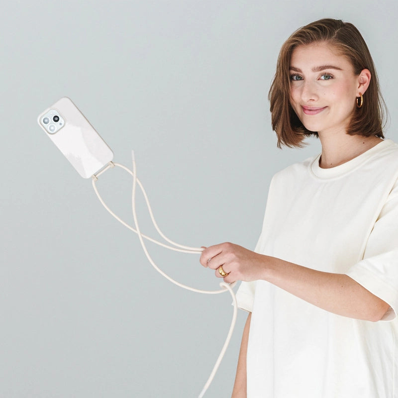 IPhone 13 Mini Crossbody Case Detachable Cream White