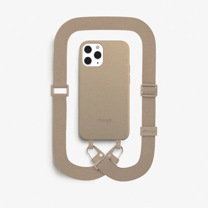 IPhone 12 Pro Crossbody Case Detachable Taupe