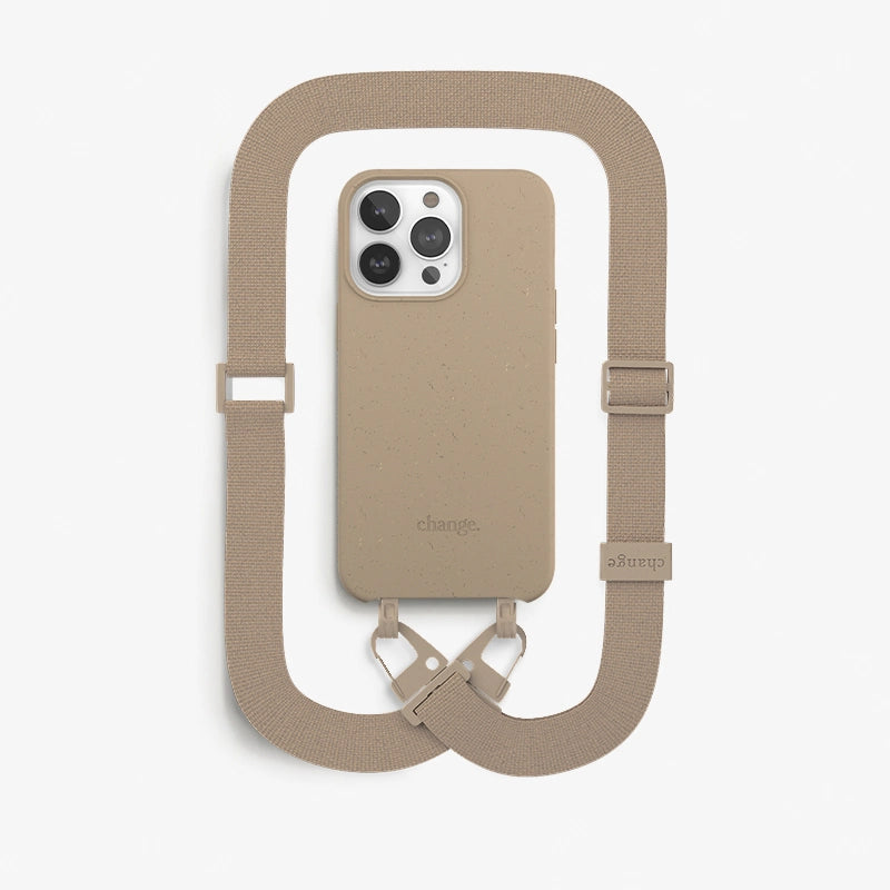 iPhone 13 Mini Crossbody Case Detachable Taupe