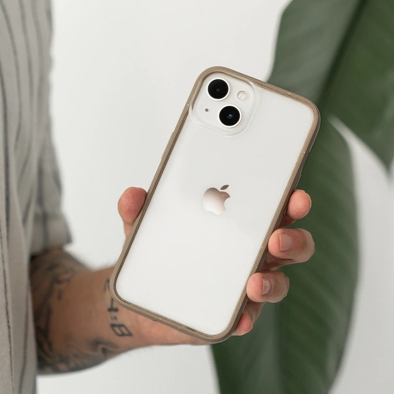 Iphone 14 transparent cell phone case brown