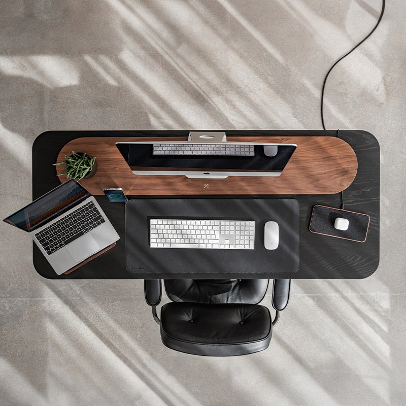 Laptop Stand + Dual Monitor Stand + Multipad + Desk Mat Walnut