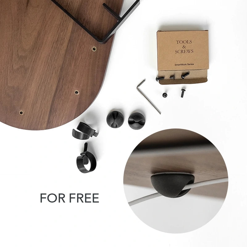 Monitor stand with shelf for 2 monitors wood