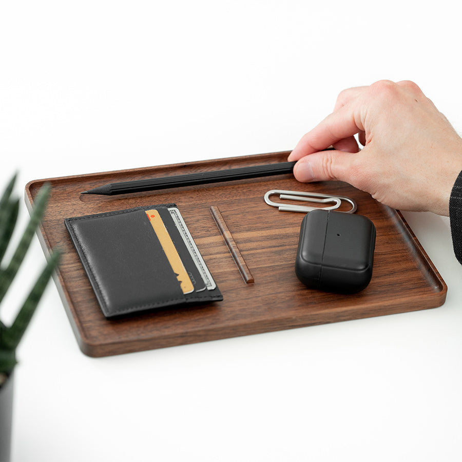 Desk wooden tray walnut