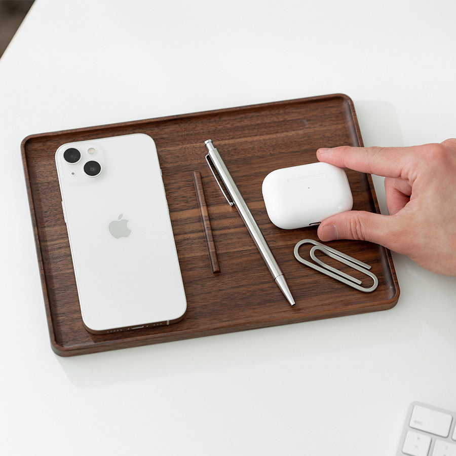Desk wooden tray walnut