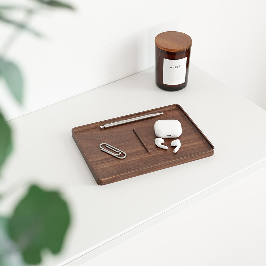 Desk wooden tray walnut