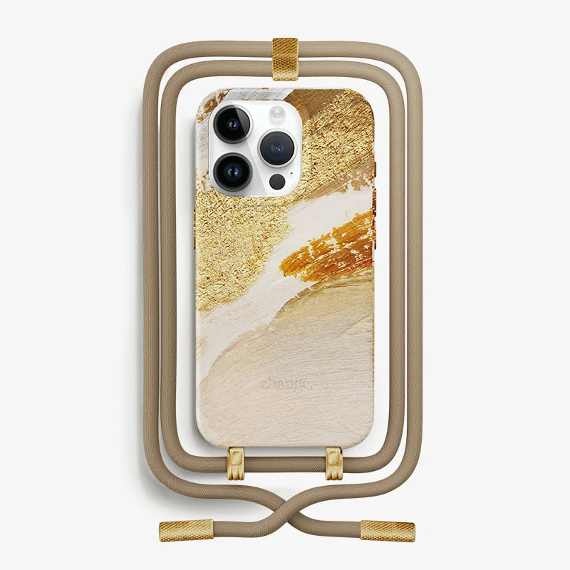 iPhone 15 Pro Crossbody Case Detachable gold