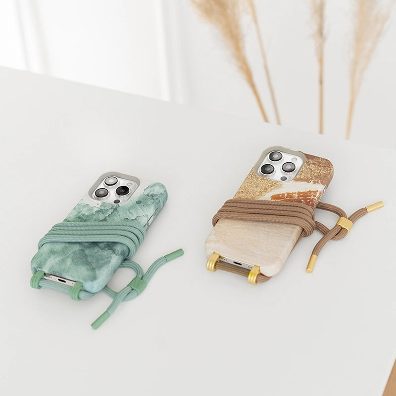 Crossbody Case iPhone 12 / 12 Pro Aqua Green