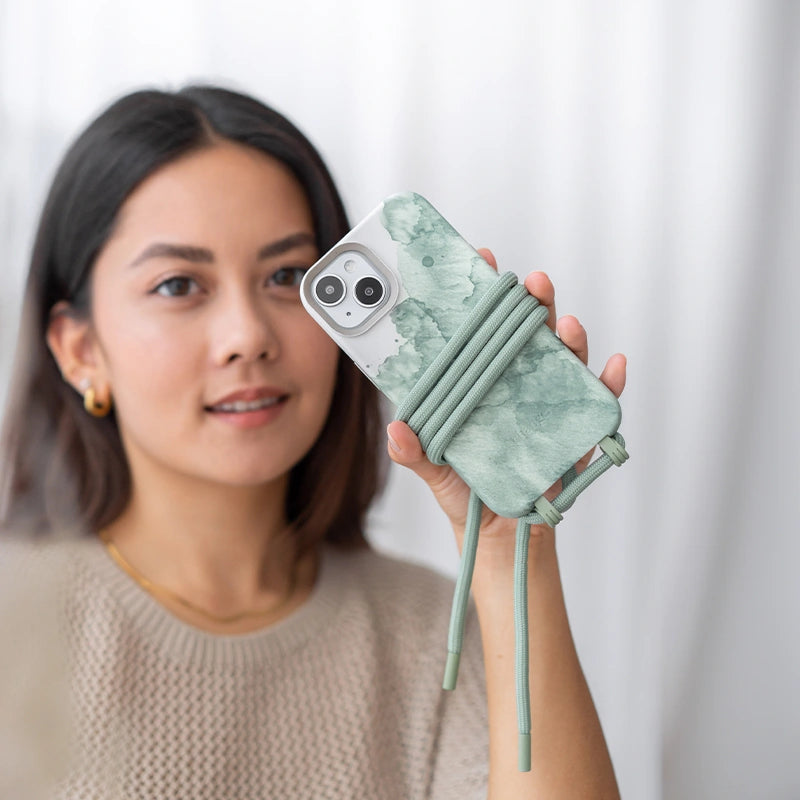 Crossbody Case iPhone 12 / 12 Pro Aqua Green