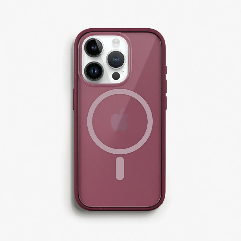 iPhone 15 Pro Clear case MagSafe red/matt