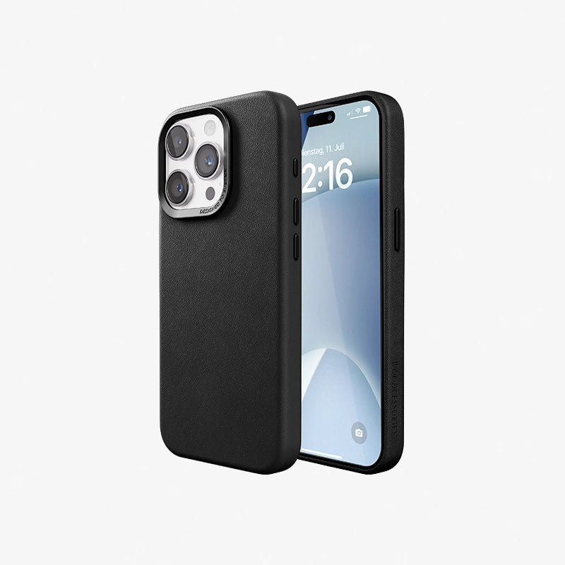 Vegan Leather Case iPhone 14 Pro Black