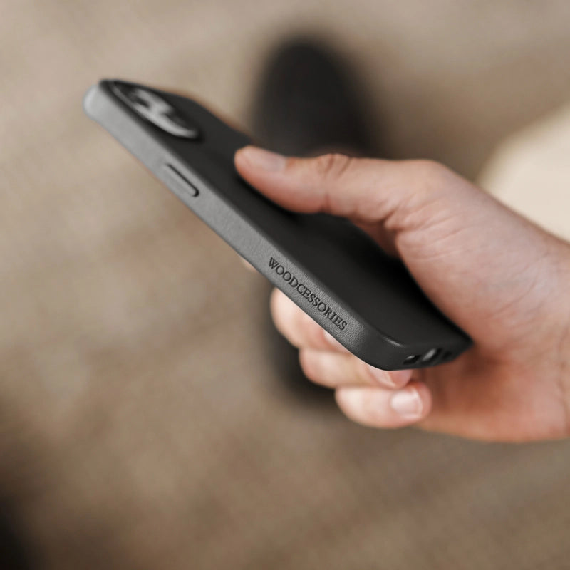 Vegan Leather Case iPhone 14 Pro Black