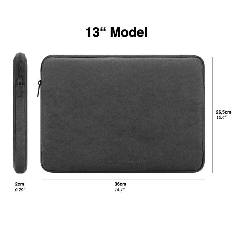 13" kraft paper laptop sleeve Sustainable Black
