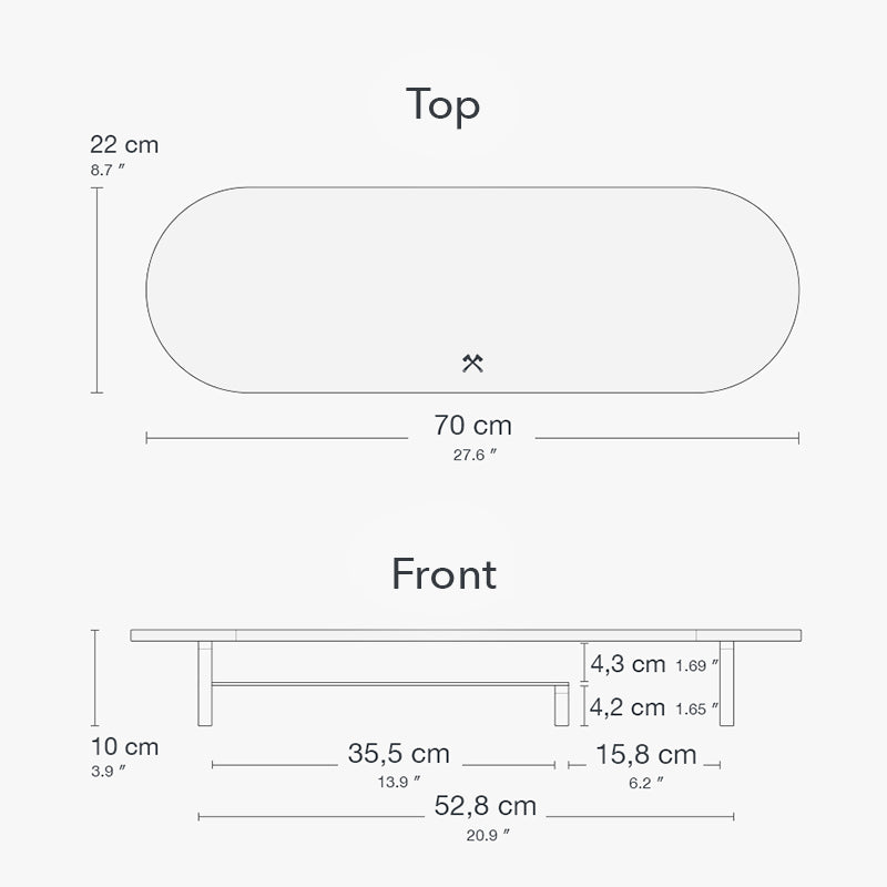 Monitor elevation with shelf oak