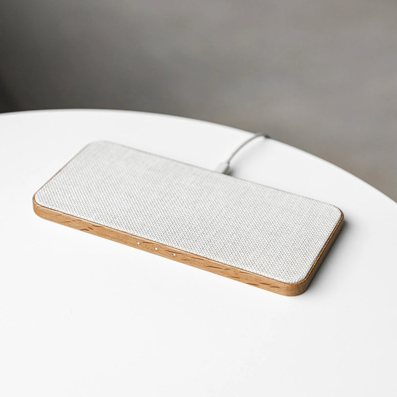 Wood oak inductive charging station