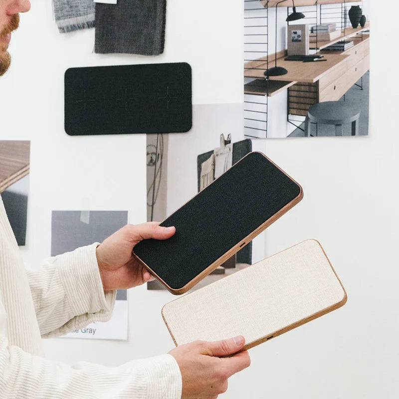 Wood oak inductive charging station