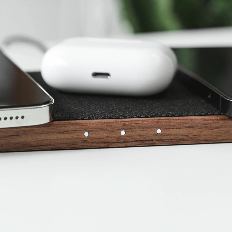 Wood Walnut Inductive Charging Station