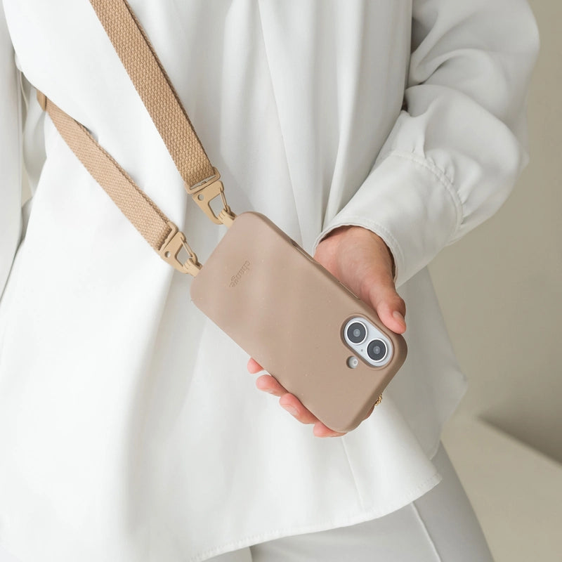 iPhone 16 Pro Crossbody Case with Strap Taupe