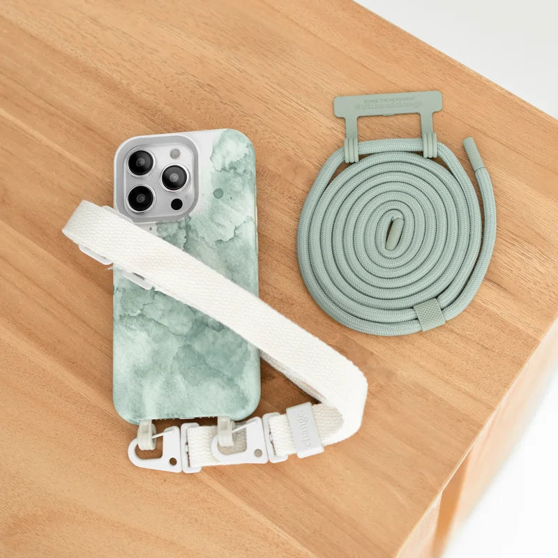 iPhone 16 Crossbody Case Aqua Green