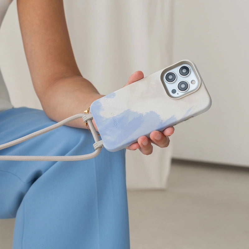 iPhone 16 Pro Crossbody Case Blue Cream