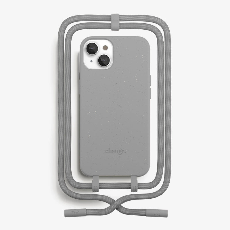 Iphone 13 necklace case removable gray
