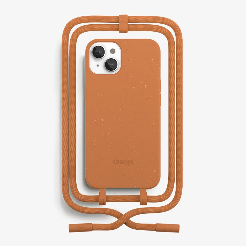 Iphone 13 necklace case removable Orange
