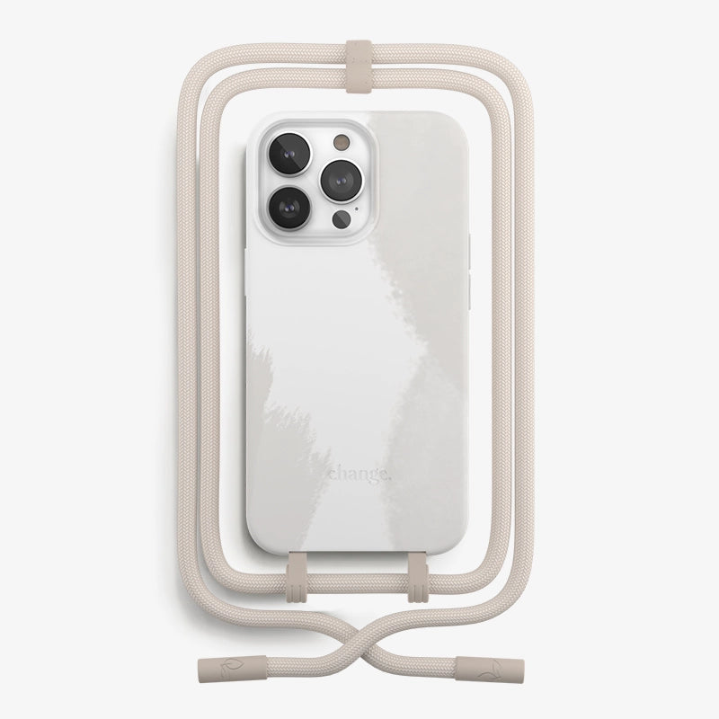 IPhone 13 Pro Max Crossbody Case Detachable Cream White