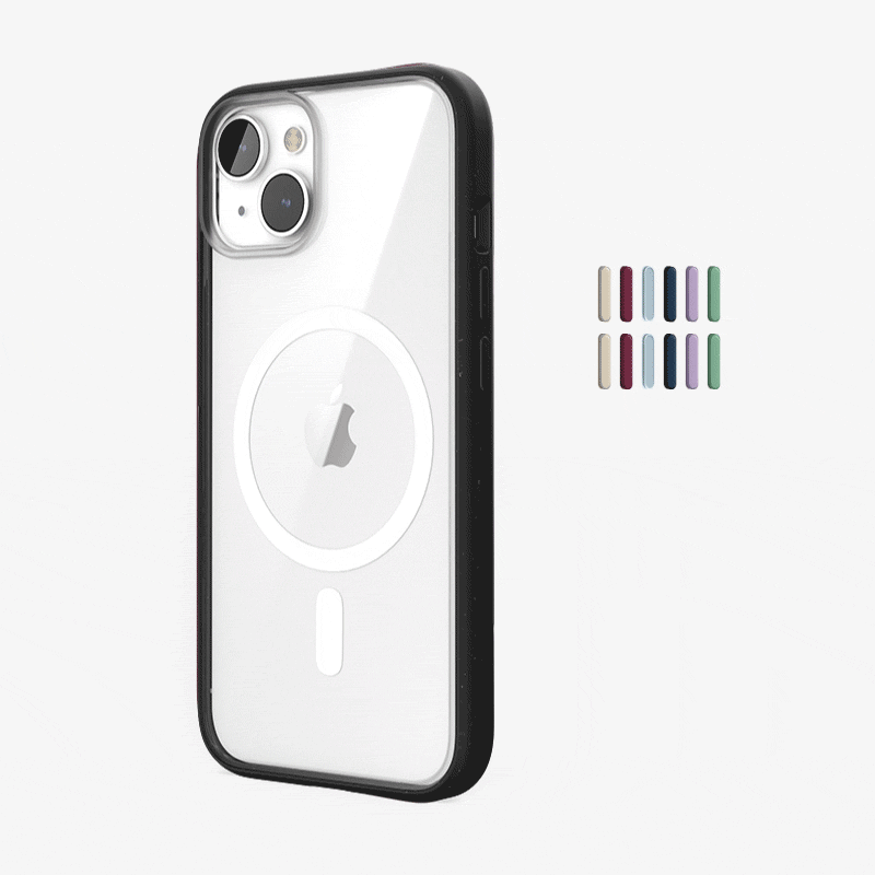 Clear Case Black iPhone 13 + colored buttons